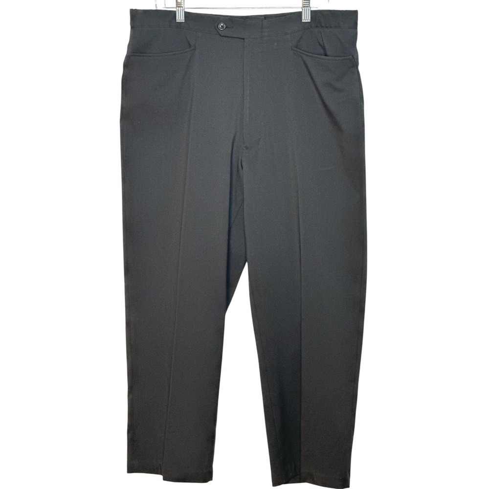 Sansabelt Classic Pants‎ Black Flat Front Comfort Waist Travel Office Golf 38x26